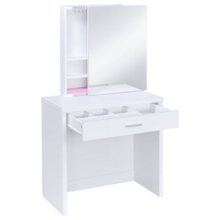 Walsh - Makeup Vanity Table With Mirror And Stool - White
