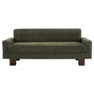 Modern Loveseat Sofa, 2 Seater With Square Arms For Living Room