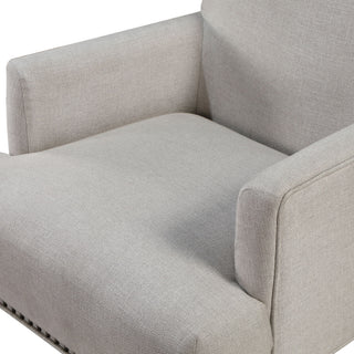 Alice - Upholstered Arm Chair With Nailheads - Beige