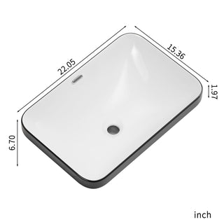 Undermount Bathroom Sink, Vessel Basin For Vanity Countertop - Black White
