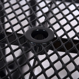 Square Outdoor Steel Picnic Table, With Umbrella Pole