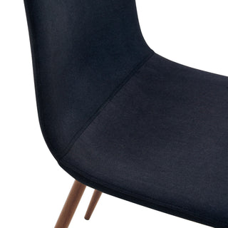 Luxury Simple Chair (Set of 4) Linen Cotton High Resilience Dining Chair With Metal Color Leg - Black / Walnut