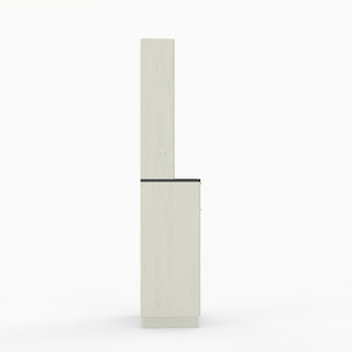 Tall Narrow Fluted Storage Cabinet With Trash Bin Compartment For Kitchen (Trash Can Not Included)