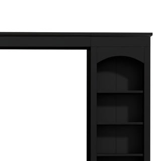 Arched Entertainment Center Wall Unit With Bookshelf, Retro Large TV Stand
