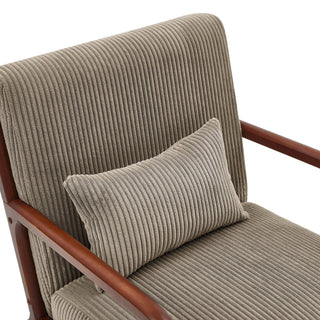 Upholstered Armchair With Back Support Pillow