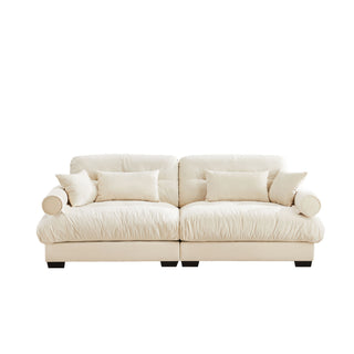 Modern Oversize Sofa With Cloud Like Comfort, Featuring Waist And Throw Pillows