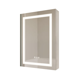 Bathroom Medicine Cabinet With LED Mirror, Anti-Fog, Waterproof, 3000K~6000K Single Door Lighted Bathroom Cabinet With Touch Swich
