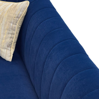 3 Seater Sofa With Rolled Arms, Vertical Channel Tufted Backrest