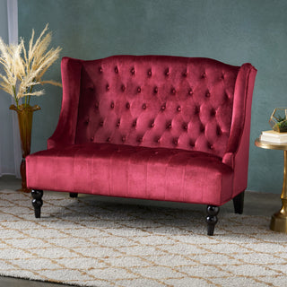 Nurturing - Upholstered Loveseat With Wing Back And Diamond Tufting