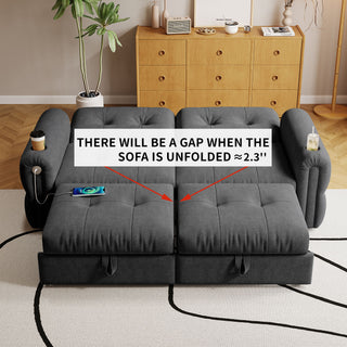 2 In 1 Convertible Sofa Bed For Living Room - Dark Gray - Fabric