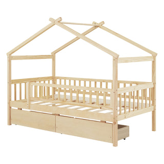 House Bed With 2 Drawers