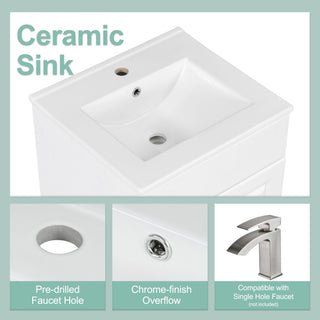 Bathroom Vanity With Sink, Cabinet With Adjustable Shelf