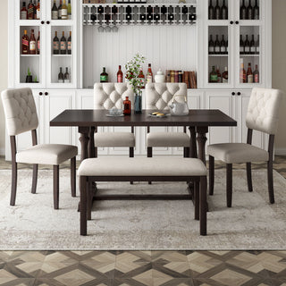 6 Piece Dining Set Retro Style