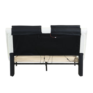 Platform Bed Frame With LED Lighting, tooth Music, Vibration Massage