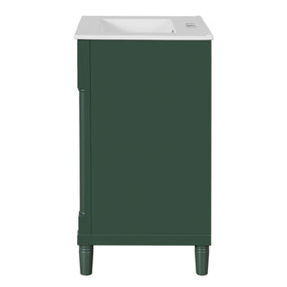 Bathroom Vanity With Integrated Sink, 2 Door Cabinet, Single Sink For Small To Medium Bathrooms