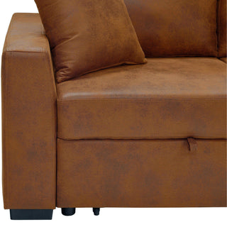 Upholstered Sectional With Pull-Out Bed And Chaise Storage