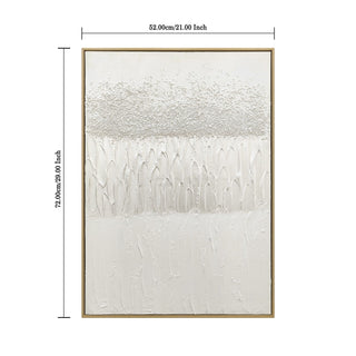Framed Abstract Wall Art, Thick Textured Canvas Painting With Stone Accents (Set of 2) - Antique White