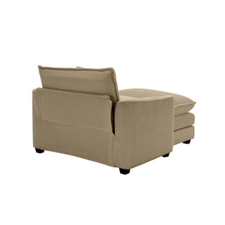 Classic Modern Comfortable Single Chair Deep Seat Sofa With Footstool