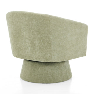 Swivel Barrel Chair With Cushioning For Living Room & Office, 360° Rotating - Green