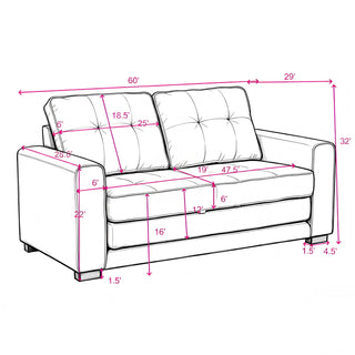 Upholstered Pull Out Sleeper Loveseat