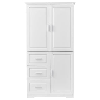 Tall Wide Storage Cabinet With Doors, 3 Drawers