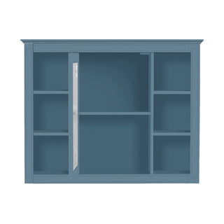 Wall Mounted Medicine Cabinet With Mirror, Storage Cabinet Featuring 6 Open Shelves And Adjustable Interior
