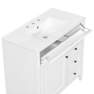 Bathroom Vanity With Sink, Cabinet With 3 Drawers And Adjustable Shelf