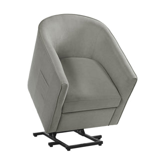 Power Lift Recliner Barrel Shape Reclining Chair With Footrest And Side Pocket