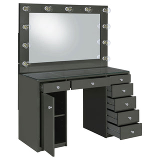 Fern - 7 Drawer Vanity Set With Mirror And Globe Lights