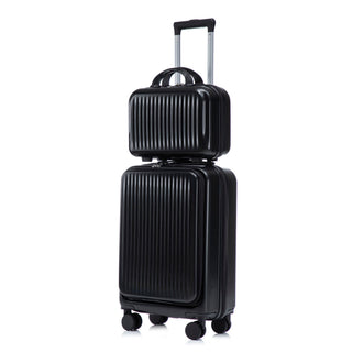 Luggage Set With Cosmetic Case, Combination Lock, Front Opening Design