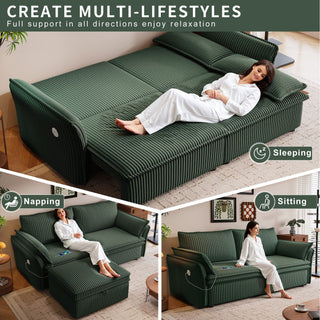 2 In 1 Convertible Sofa Bed, Multi Functional Living Room Furniture
