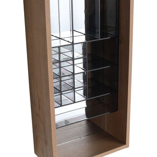 12" Wall Mounted Mirror Cabinet With Storage - Imitative Oak