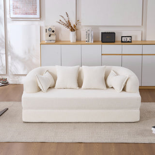 Foldable Sofa Bed, Boneless Couch Convertible Sleeper With 4 Pillows