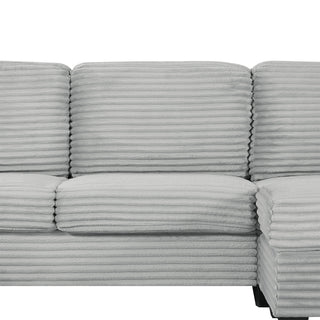Upholstered U-Shaped Sectional Sofa With Movable Ottoman And Side Storage Pockets