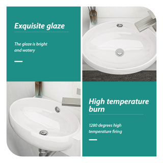 Modern Aesthetic Rectangle Wall Mount Bathroom Sink With Single Faucet Hole