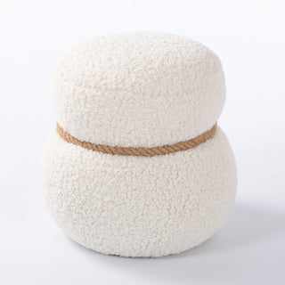 Snowman Stool With Cushion And Solid Wood Frame