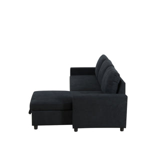 L - Shaped Convertible Sofa Bed With Storage Chaise