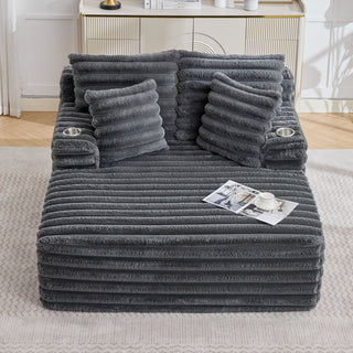 Oversized Chaise Lounge Chair Indoor With Pillows For Living Room