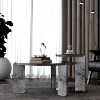 Coffee Table Set With Center Table & Side Table