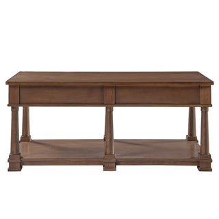 Coffee Table With 2 Storage Drawers & Lower Open Shelf