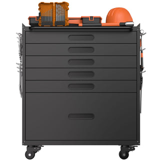 Rolling Tool Cabinet Heavy Duty Garage Storage With Lockable Doors & Drawers
