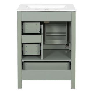 Bathroom Vanity With Sink, Soft-Close Doors, Double-Layer Shelf And 3 Drawers