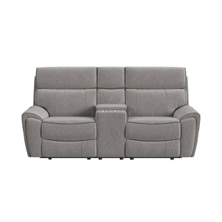 Jackpot - P1 Loveseat With Console - Explore Light Gray