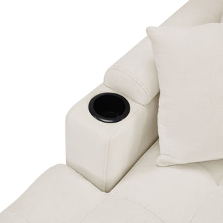 U Shaped Sectional Sofa, Corner Living Room Couch With Built In Cup Holders, Storage, USB Ports