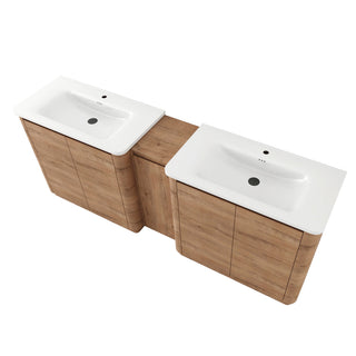 Soft Close Door Freestanding Bathroom Vanity With Sink, 1 Small Storage Cabinet