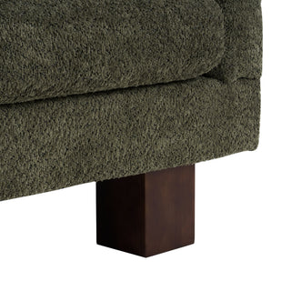 Modern Loveseat Sofa, 2 Seater With Square Arms For Living Room