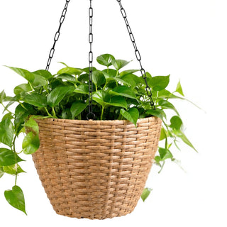 Hanging Planters, Indoor Outdoor Plant Holders (Set of 2) - Brown