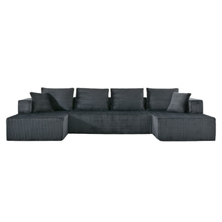 U-Shaped Modular Sectional Sofa With Double Chaise, Oversized Deep Seat For Living Room