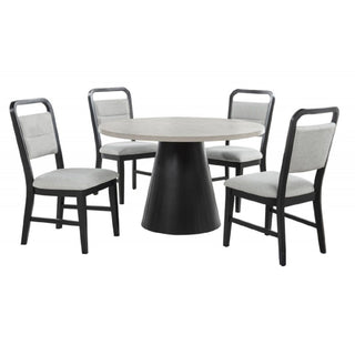 Dining Kitchen Side Chair With Curved Back Design (Set of 2) - Black / Gray