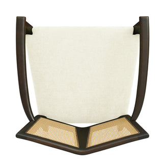 Mid Century Modern Arm Dining Chair Set With Rattan Backrest